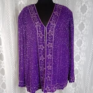KRISHNA SEQUIN VINTAGE WOMENS TOP SIZE XL